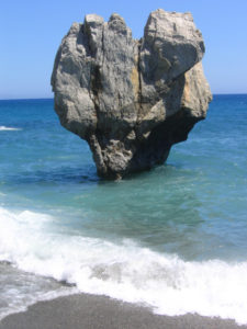 Rock heart in Preveli beach