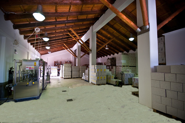 Inside winery